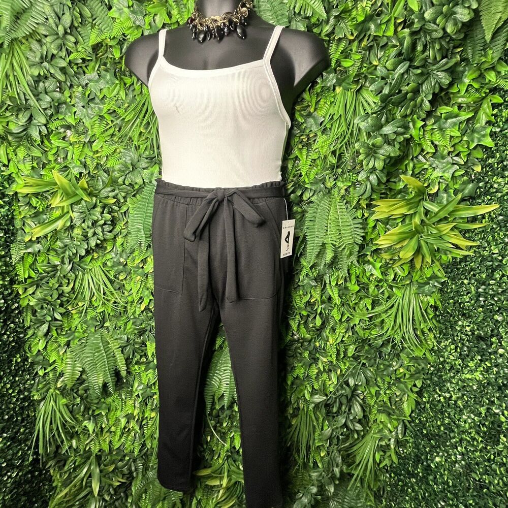 Moral Society Pants Women Large‎ Black Slim Fit Stretch NWT Pockets  0110